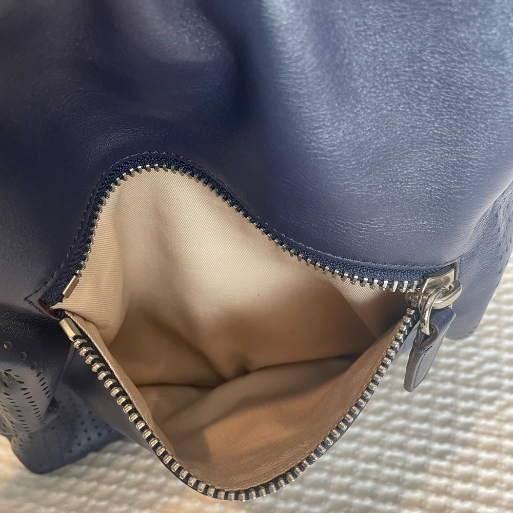 🌻Sale🌻 Coach Leather Navy Blue Leather Bag with Yellow Accents - Picture 13 of 13